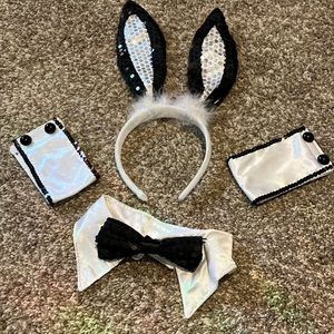 sequin playboy bunny halloween costume accessory kit